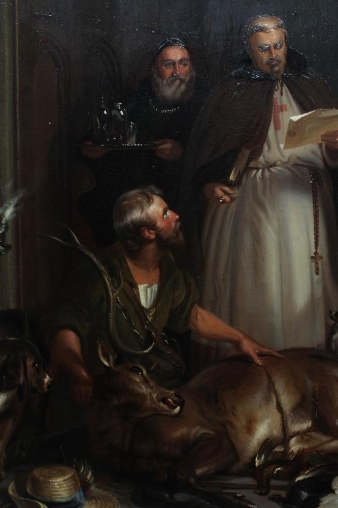 AFTER SIR EDWIN HENRY LANDSEER (1802-1873) Bolton Abbey in Olden Times, oil on panel, 22 1/2" x 27 Image