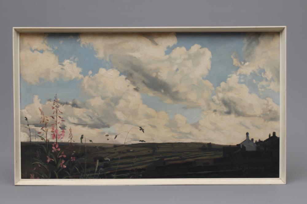 PETER KENNETH COWLEY JACKSON (1930-2006) Yorkshire Landscape with Flowers to the Foreground Image