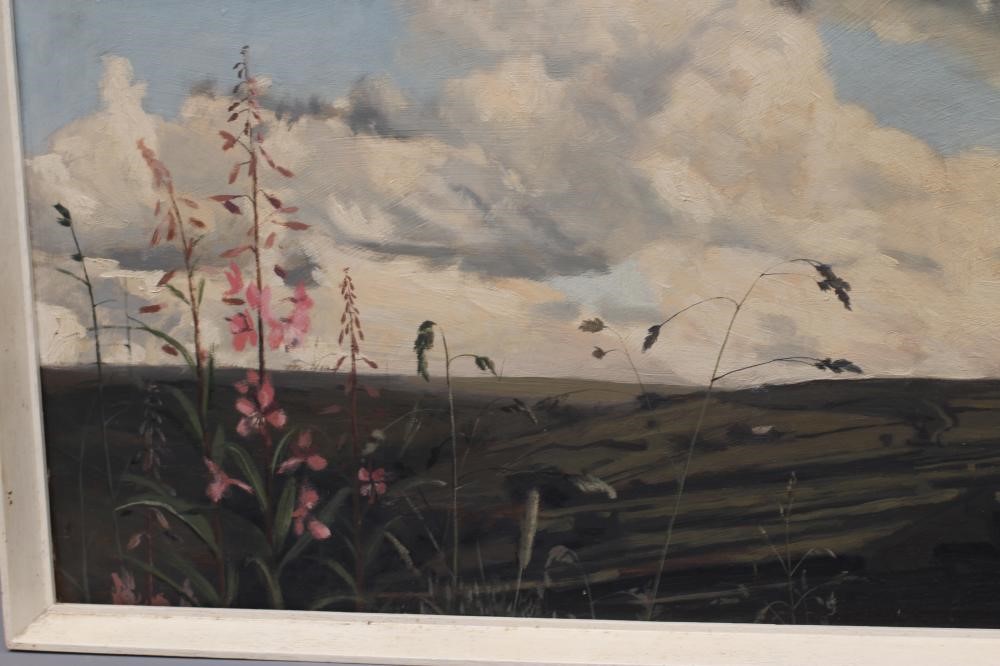 PETER KENNETH COWLEY JACKSON (1930-2006) Yorkshire Landscape with Flowers to the Foreground Image