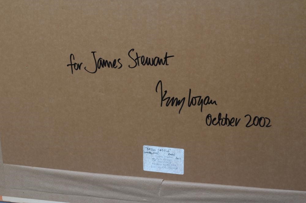 TERRY LOGAN (b.1938) Castle Bolton, signed lower left, inscribed with title on label verso, pastel, Image