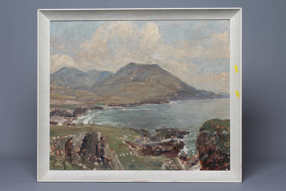 HERBERT F ROYLE (1870-1958) Scottish Coastal View, signed lower left, oil on canvas board, 19" x Image