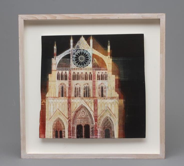 ED KLUZ (b.1980) York Minster, signed with monogram lower left, oil on plaster panel, 18" x 18", Image