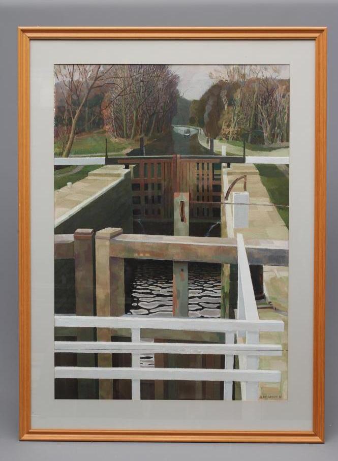 ALAN JOHN GREEN (1921-2020) Canal Lock Image
