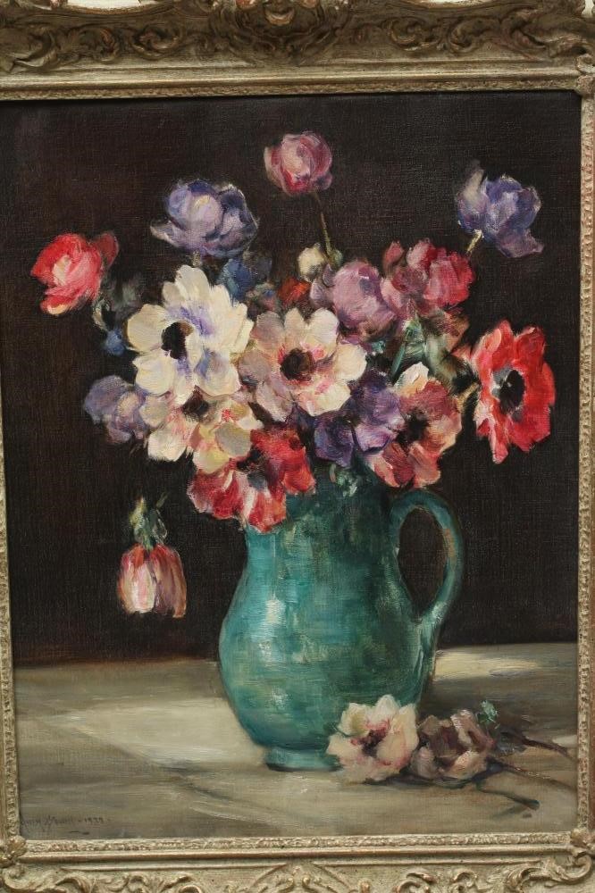 OWEN BOWEN (1873-1967) Still Life of Anemones in a Green Jug Image