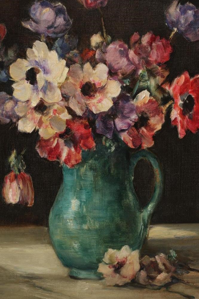 OWEN BOWEN (1873-1967) Still Life of Anemones in a Green Jug Image