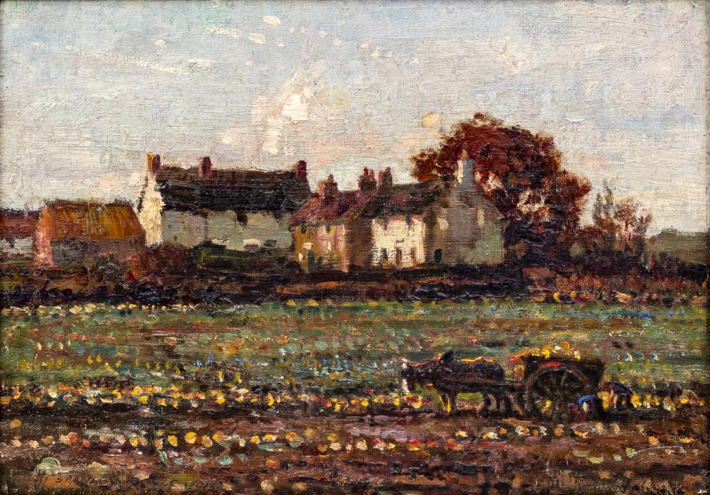 STANLEY ROYLE (1888-1961) Horse and Cart in the Foreground with Farm Buildings Beyond Image