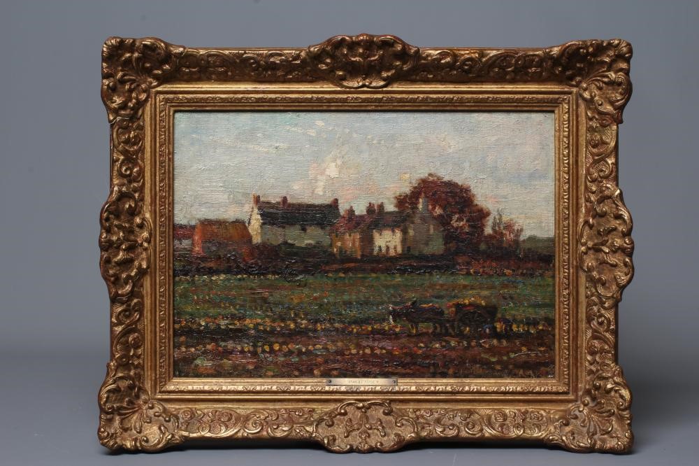 STANLEY ROYLE (1888-1961) Horse and Cart in the Foreground with Farm Buildings Beyond Image