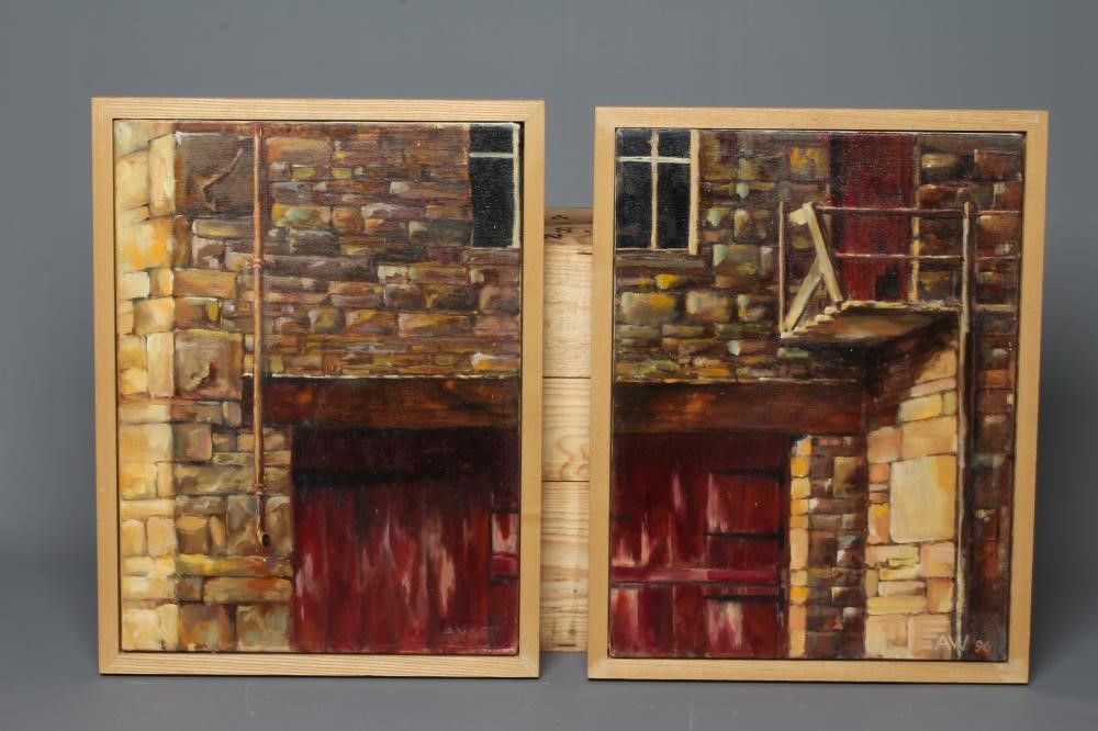ANDREW WADE (20th/21st century) Yorkshire Barn, a pair of oils on canvas, both signed with initials Image