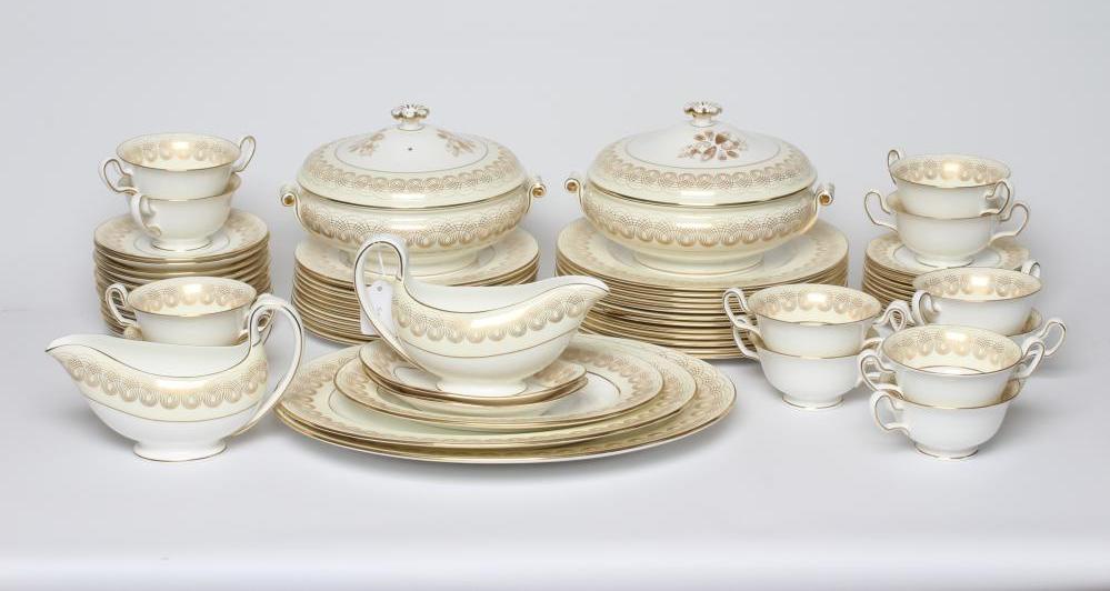OF ROYAL INTEREST - a Wedgwood china Golden Persephone pattern dinner service designed by Eric Image