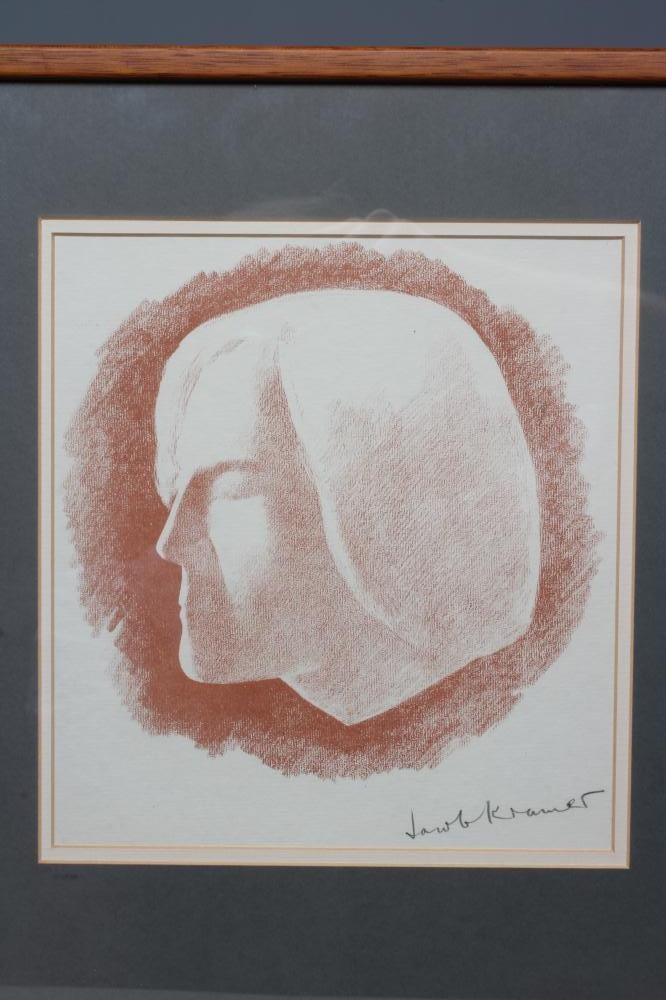 JACOB KRAMER (1892-1962) Portrait of a Lady, signed lower right, lithograph, 9 1/2" x 8 1/2", framed Image