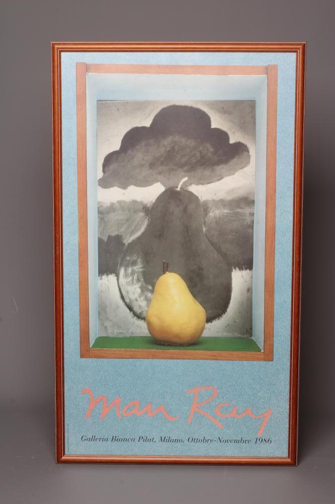 AFTER MAN RAY (1890-1976) Exhibition Poster, Galleria Bianca Pilat, Milano, 1986, print, 31" x 17 Image
