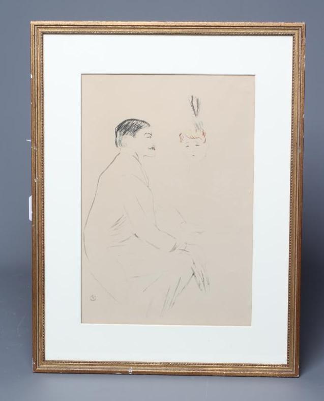 HENRI DE TOULOUSE-LAUTREC (1864-1901) Lucien Guitry et Jeanne Granier, artists in plate monogram Image