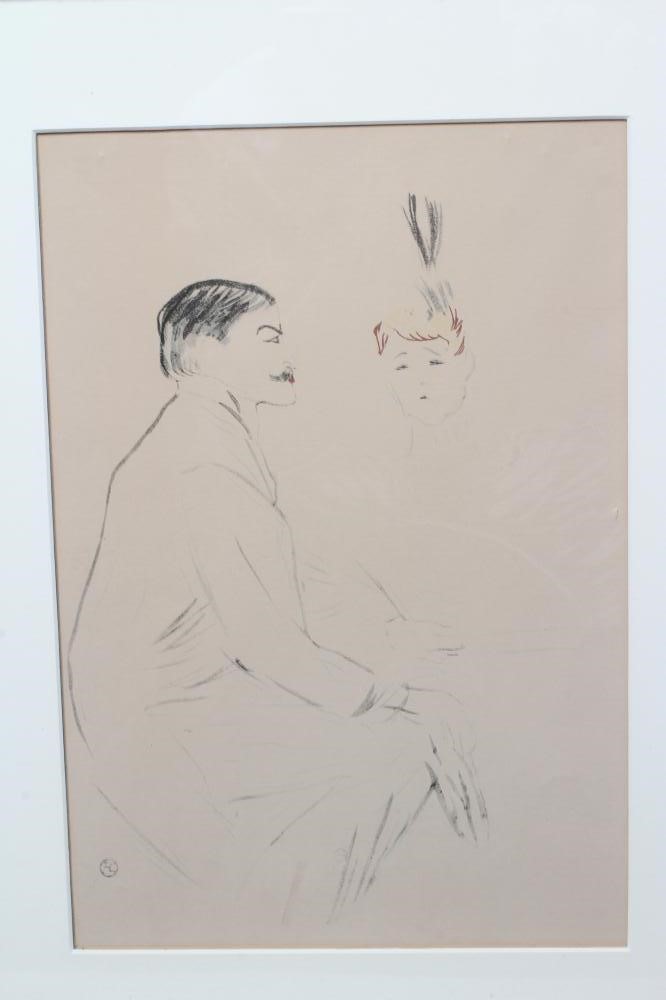 HENRI DE TOULOUSE-LAUTREC (1864-1901) Lucien Guitry et Jeanne Granier, artists in plate monogram Image