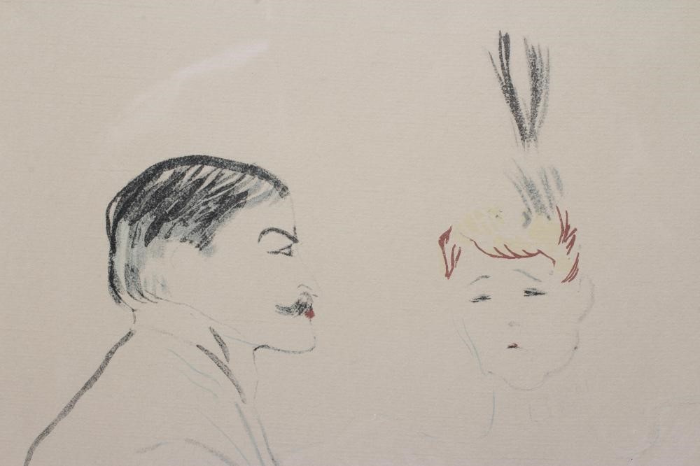 HENRI DE TOULOUSE-LAUTREC (1864-1901) Lucien Guitry et Jeanne Granier, artists in plate monogram Image