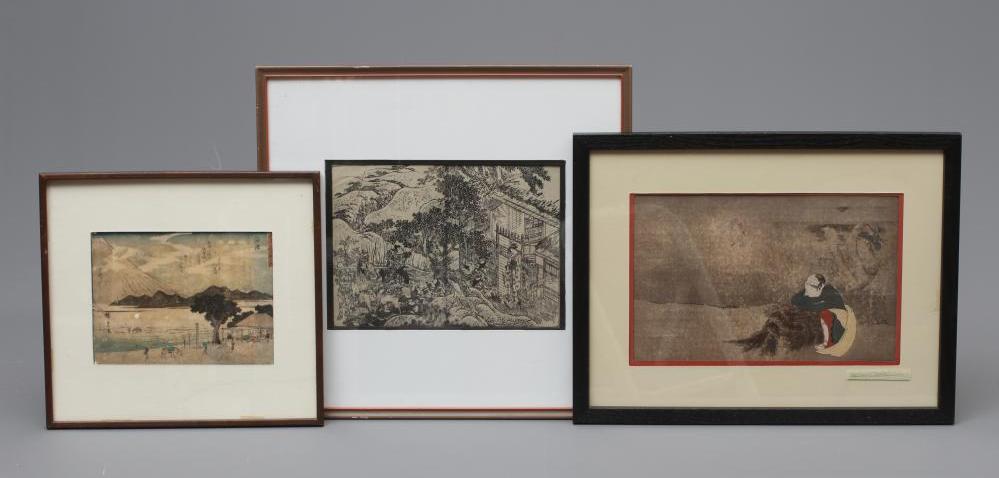 ATTRIBUTED TO TACHIBANA MORIKUNI (1679-1748) Landscape wood block print Image