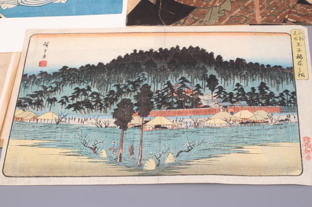 A COLLECTION OF EIGHT JAPANESE WOODBLOCKS to include the works 'Shinagawa' and 'Ishiyakushi' after Image