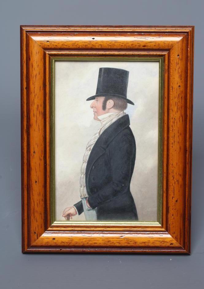 RICHARD DIGHTON (1795-1880) Portrait of a Gentleman in Profile, half length, watercolour over Image
