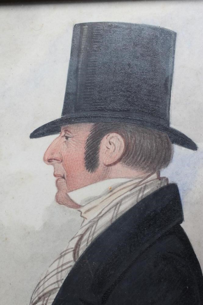 RICHARD DIGHTON (1795-1880) Portrait of a Gentleman in Profile, half length, watercolour over Image