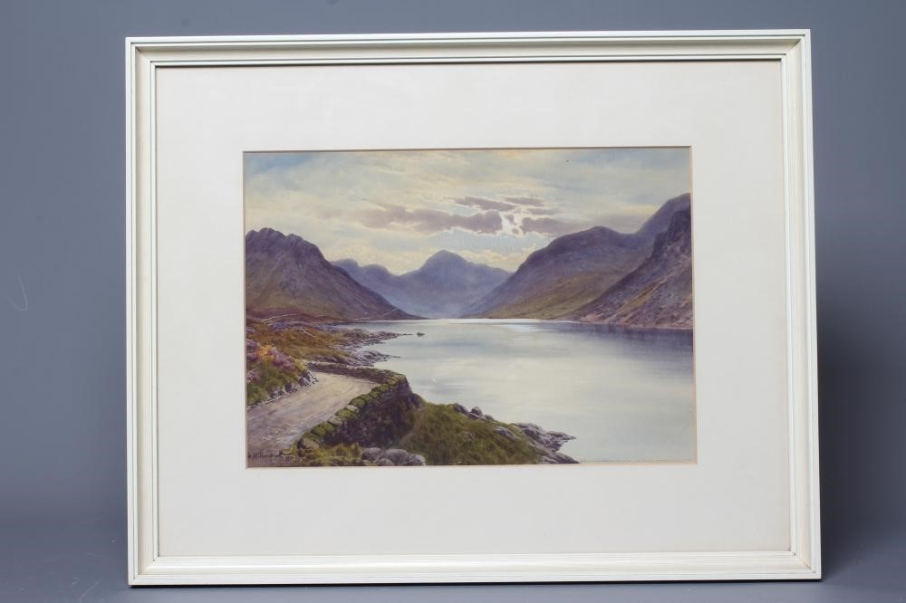 EDWARD H THOMPSON (1879-1949) View of Wast Water, signed lower left and dated 1931, watercolour, 9 Image