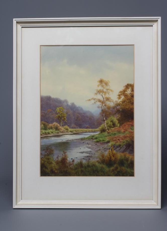EDWARD H THOMPSON (1879-1949) Woodland River, signed and dated 1926 lower left, watercolour, 13 1/2" Image