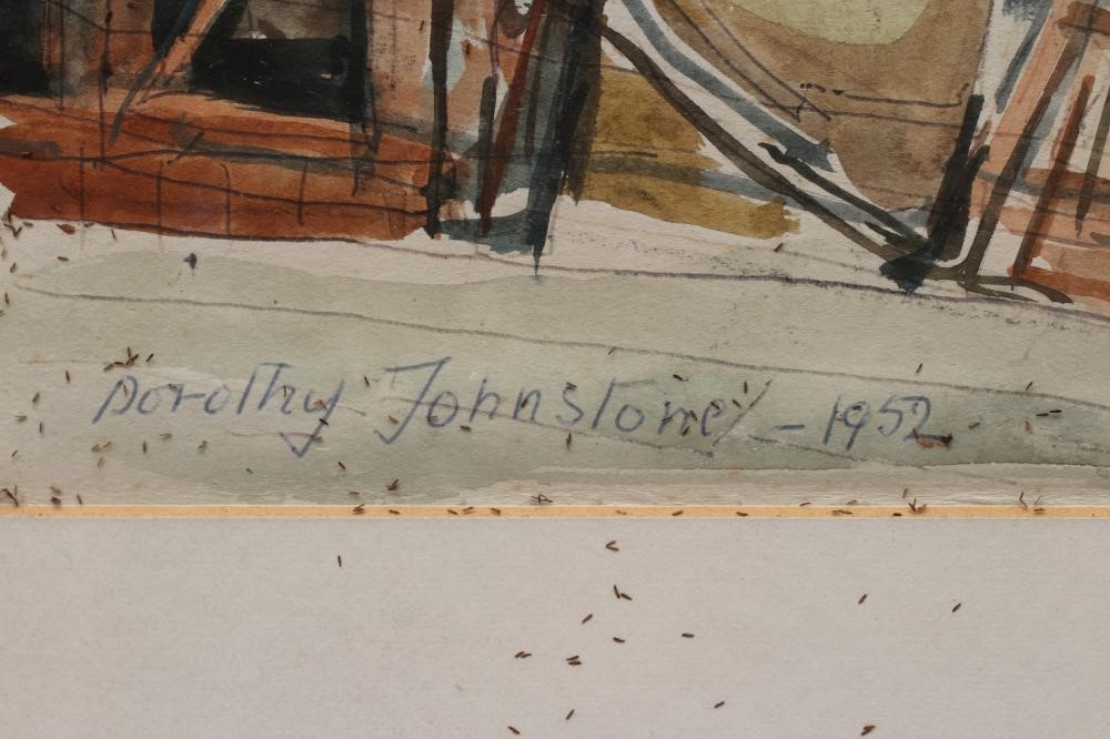 DOROTHY JOHNSTONE (1892-1980) Busy Harbour Scene, watercolour and gouache, 10 1/2" x 14 1/2", framed Image