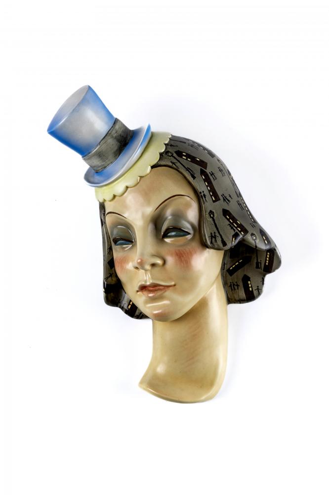 AN ART DECO LENCI POTTERY WALL MASK Image