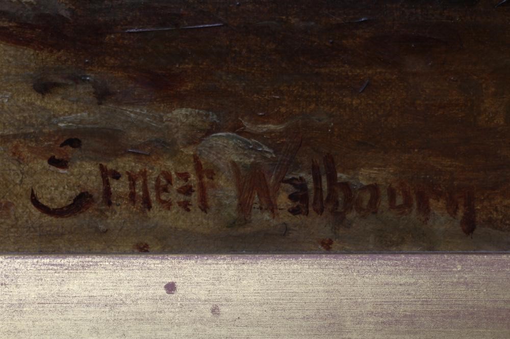 ERNEST CHARLES WALBOURN (1872-1927) Village Scene with Young Lady Feeding the Hens, signed lower Image