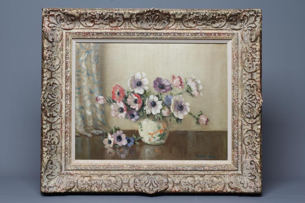 HERBERT DAVIS RICHTER (1874-1955) Still Life of Anemones in a vase, signed lower right, oil on Image