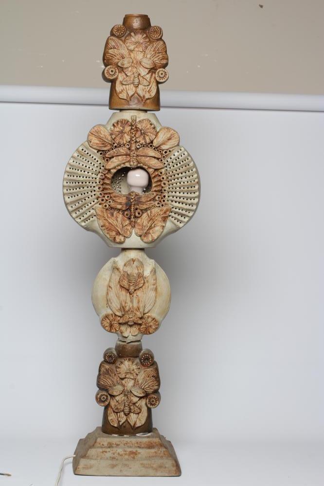 BERNARD ROOKE (b.1938) - a stoneware sectional floor standing lamp base Image