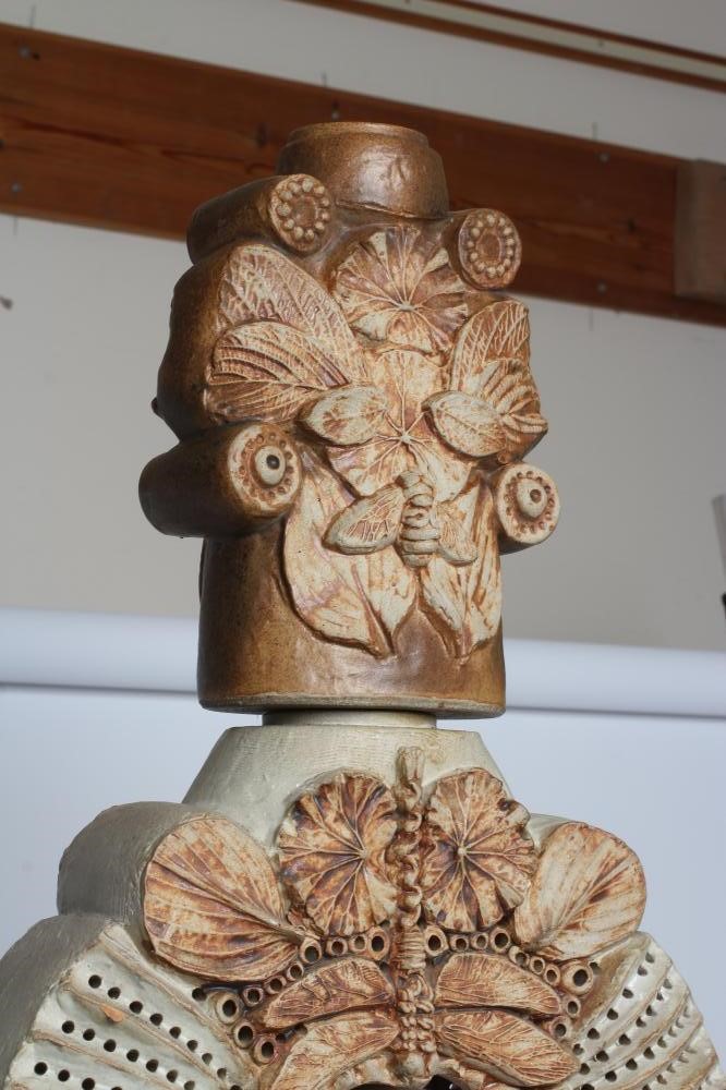 BERNARD ROOKE (b.1938) - a stoneware sectional floor standing lamp base Image