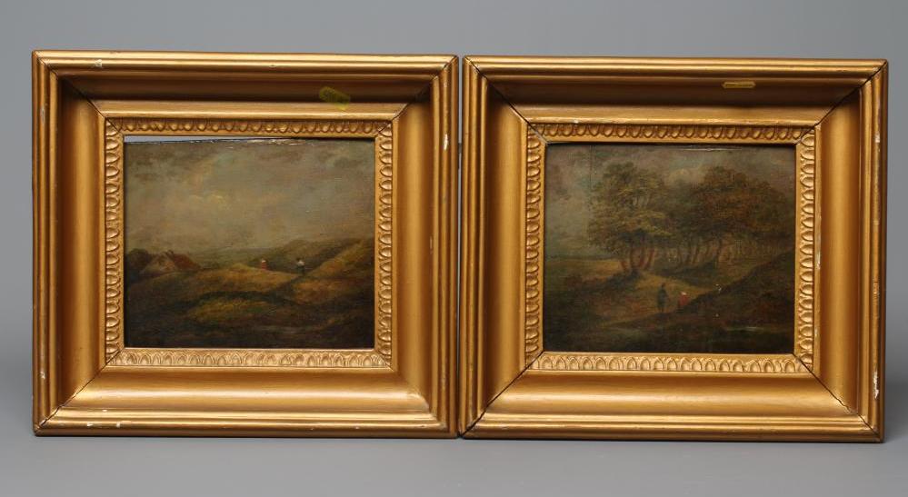 BRITISH SCHOOL (Early 19th Century) Pair of Rural landscapes, bears inscription in pencil Image
