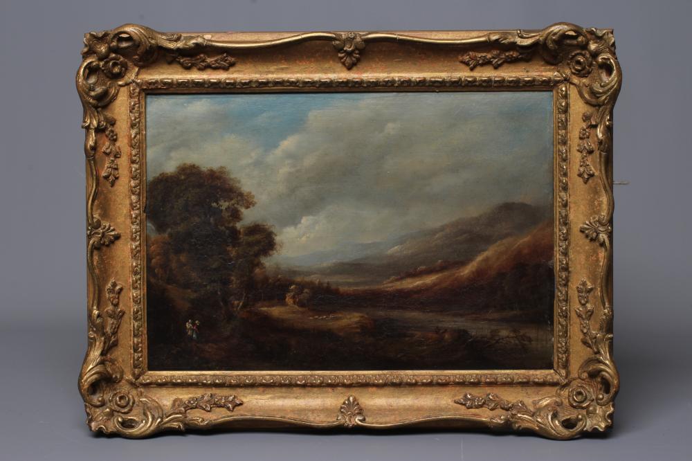 W H PRIOR (1812-1882) Extensive River Landscape, signed lower left and dated 1820, oil on panel, 10 Image