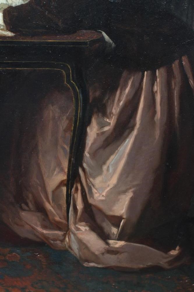 JULES TRAYER (1824-1908) Playtime, signed lower left, oil on panel, 15 1/2" x 12 1/2", 20th century Image