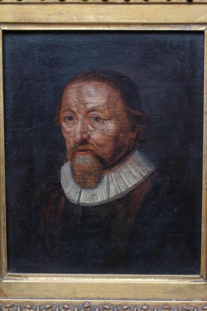 BRITISH SCHOOL (19th Century) Portrait of a Gentleman in 17th century costume, oil on panel, 9" x 7 Image