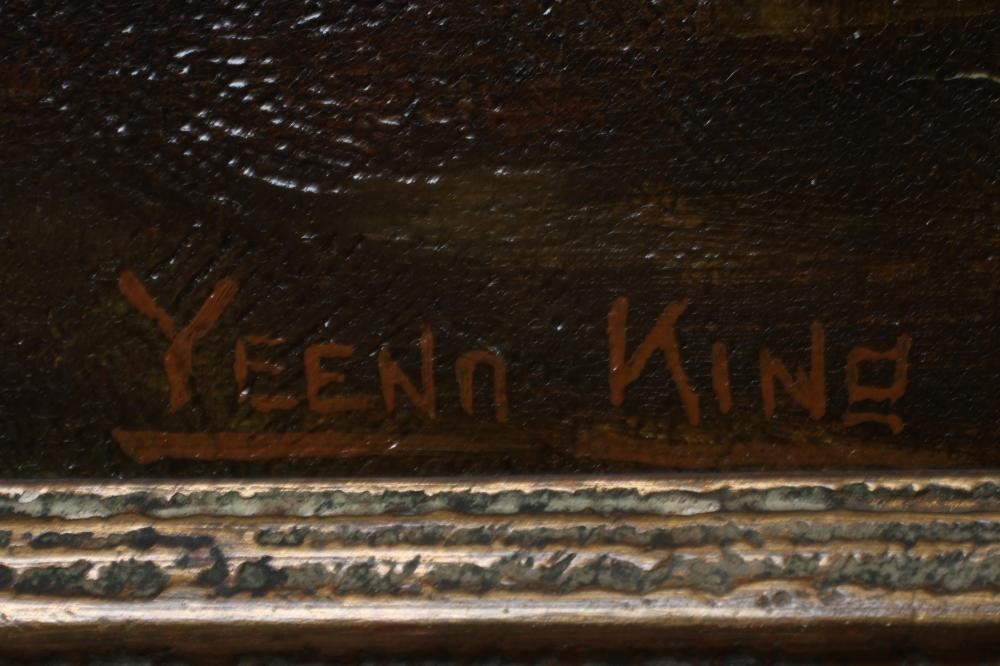 HENRY JOHN YEEND KING (1855-1924) A Shepherd with his Dog and Sheep at Dusk, signed lower right, oil Image