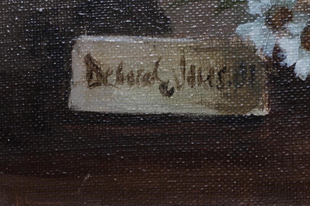 DEBORAH JONES (1921-2012) Teddy Bears, signed lower left, oil on canvas, 12" x 24", modern frame Image