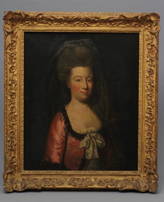 FRENCH SCHOOL (20th Century) Portrait of a lady, half length in late 17th century costume, oil on Image