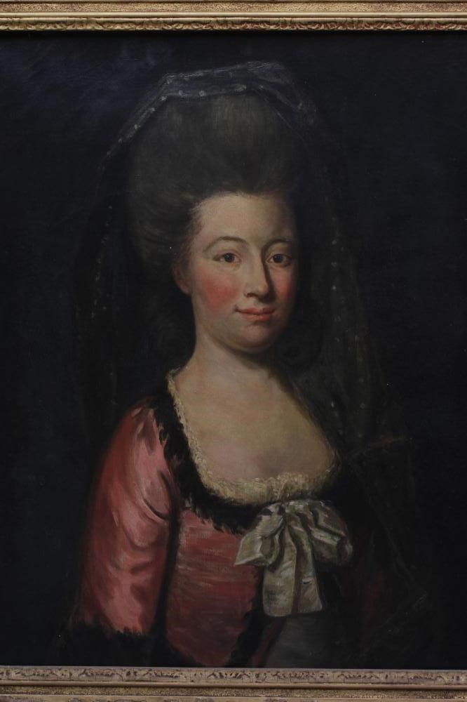 FRENCH SCHOOL (20th Century) Portrait of a lady, half length in late 17th century costume, oil on Image