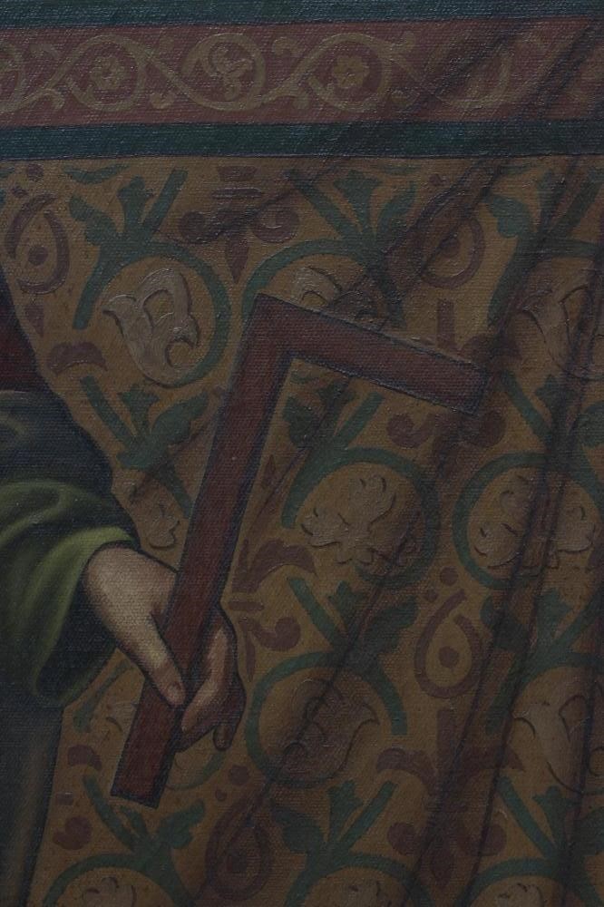 BRITISH SCHOOL (Late 19th Century) St. Anthony holding Lilies, oil on canvas, 36" x 24", composite Image