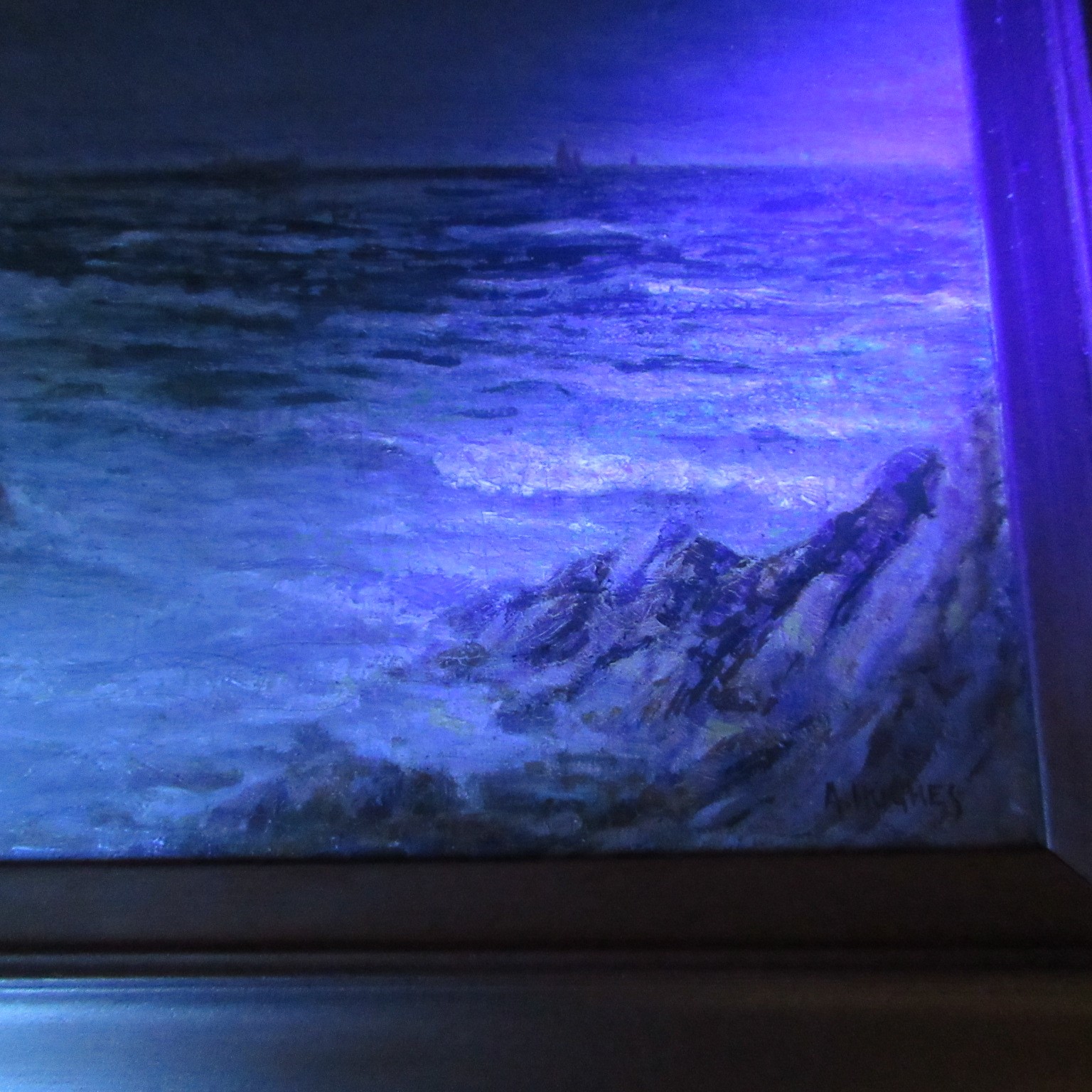 ARTHUR HUGHES (1832-1915) Corner of Porth Joke Beach, Newquay, signed lower right, oil on canvas, Image