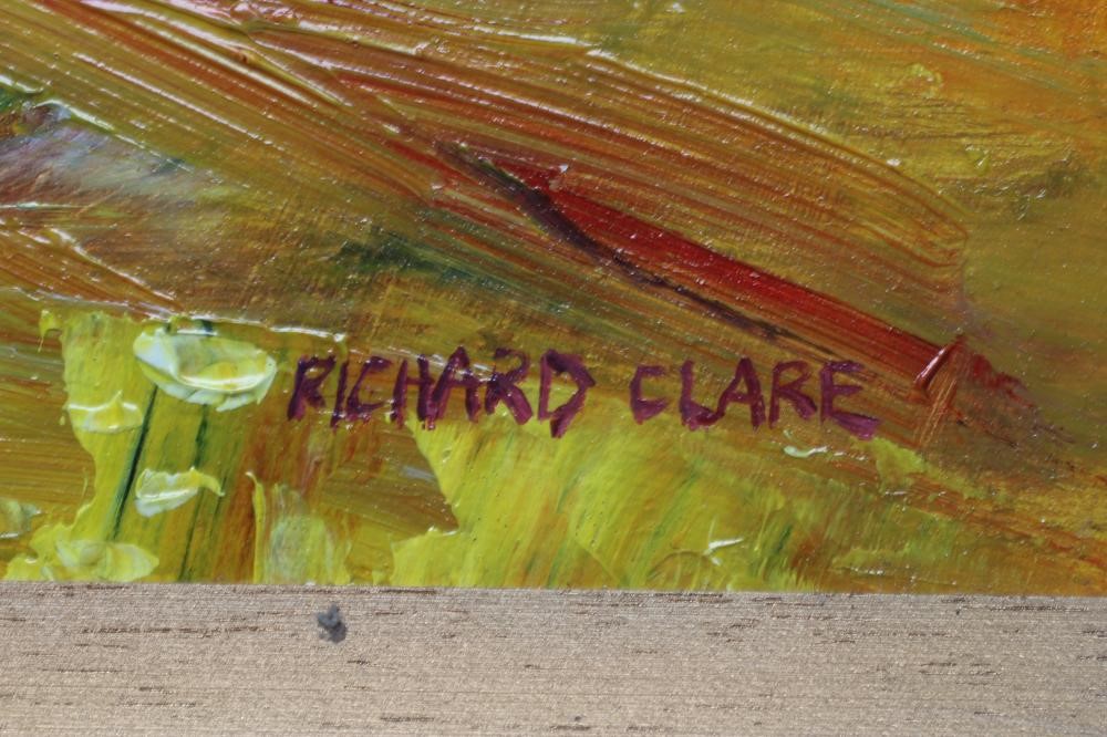 RICHARD CLARE (b.1964), Looking up Ullswater, signed lower right, oil on board, 12" x 12", white Image