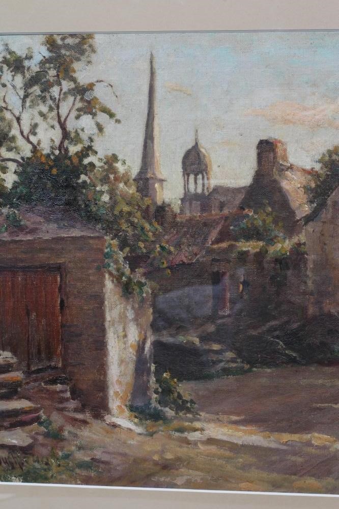 TOM CLOUGH (1867-1943) French Ladies on a Village Street, oil on canvas Image