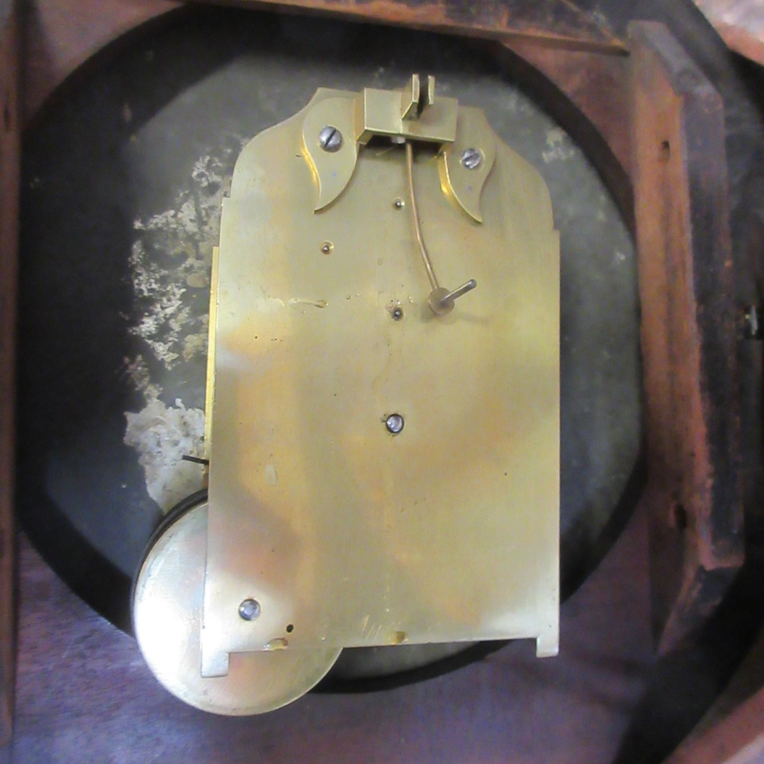 A MAHOGANY DROP DIAL WALL TIMEPIECE Image