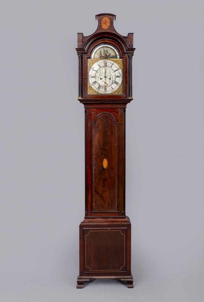 A MAHOGANY LONGCASE BY THOMAS HUSBAND HULL Image