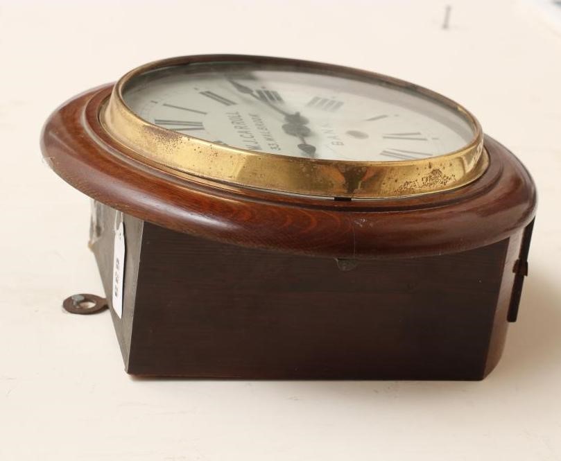 AN OAK WALL DIAL TIMEPIECE BY W J CARROLL Image