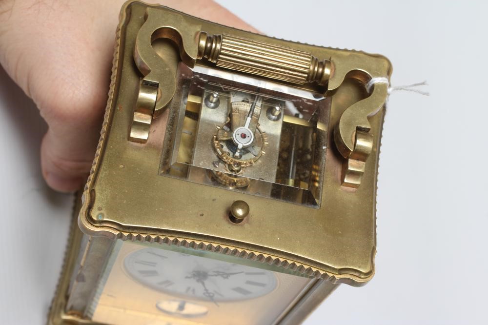 A BRASS CARRIAGE CLOCK Image