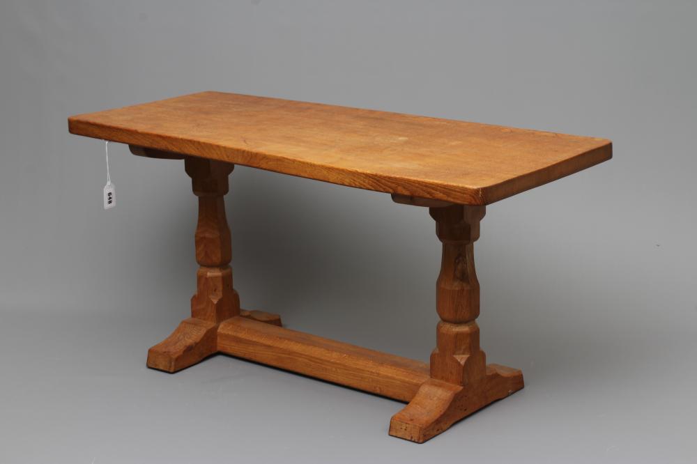 A ROBERT THOMPSON ADZED OAK COFFEE TABLE Image