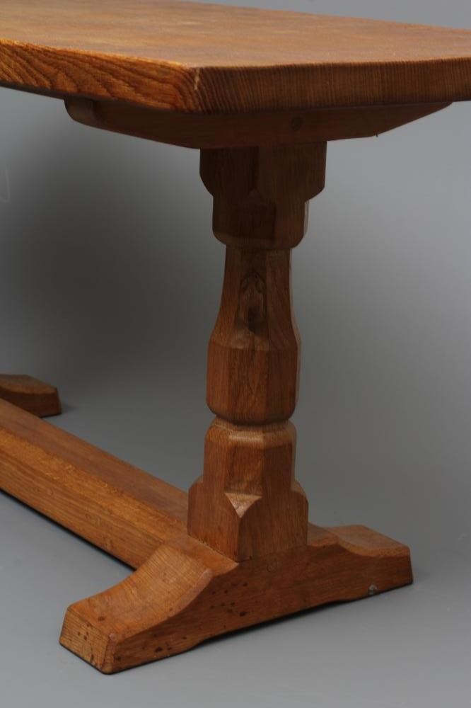 A ROBERT THOMPSON ADZED OAK COFFEE TABLE Image