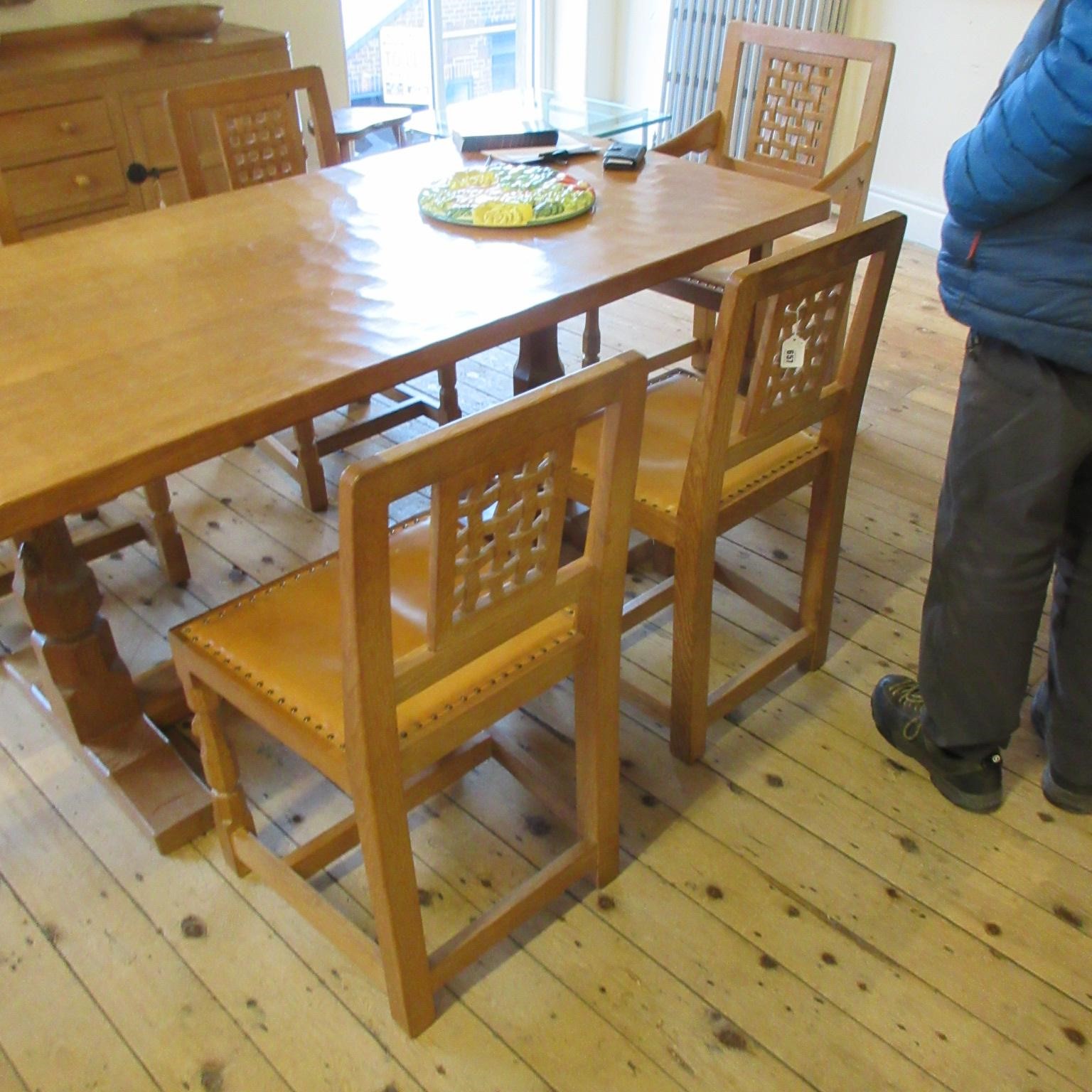 A SET OF SIX ROBERT THOMPSON DINING CHAIRS (4 +2) Image
