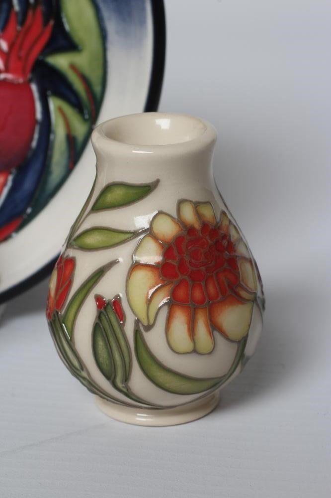 THREE MOORCROFT POTTERY MINIATURE VASES comprising Persephone by Nicola Slaney Image